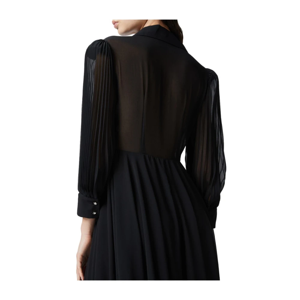 pinko Elegante Lange Overhemdjurk Black Dames