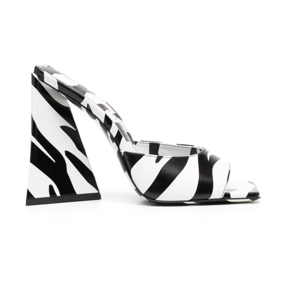 Zebra Print Heeled Mules The Attico High Heel Shoes Miinto