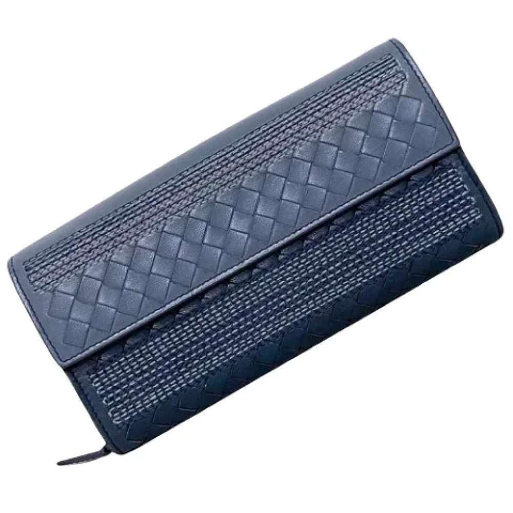 Bottega Veneta Vintage Pre-owned Leather wallets Blue Dames