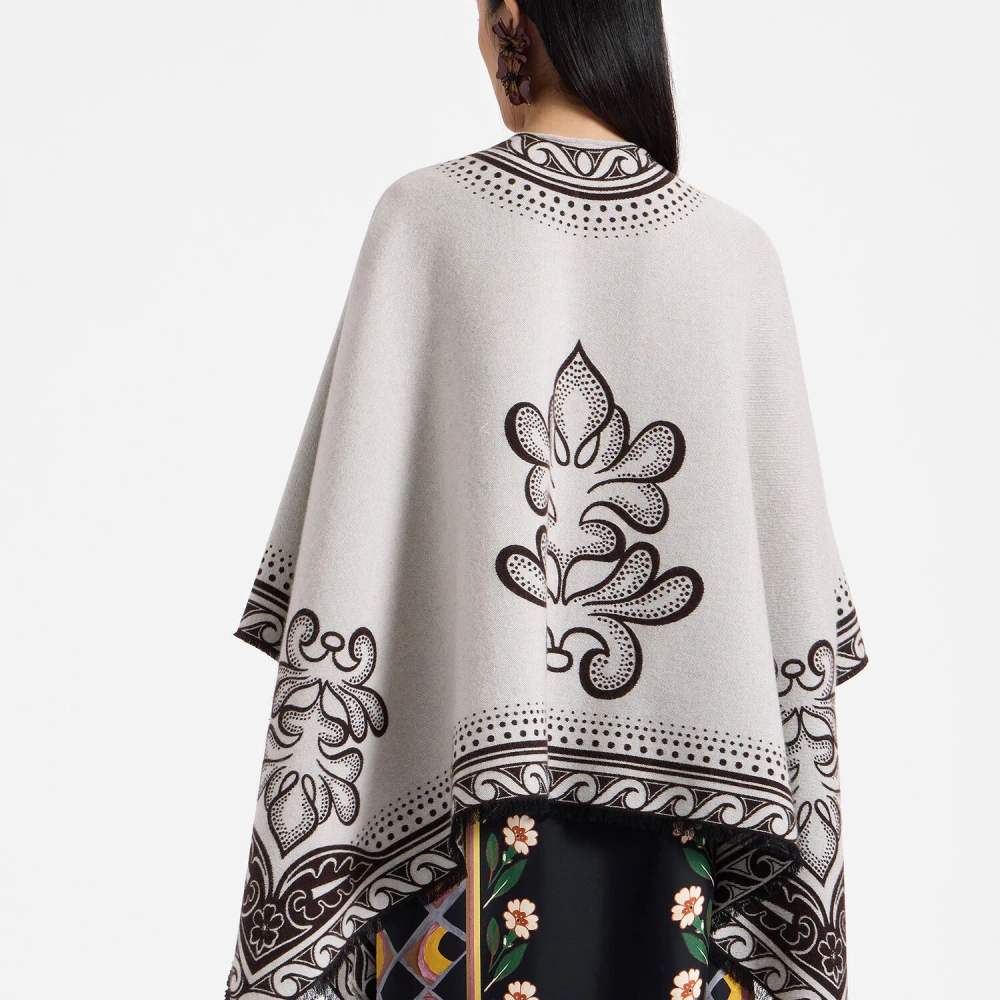 La DoubleJ Poncho Beige Dames