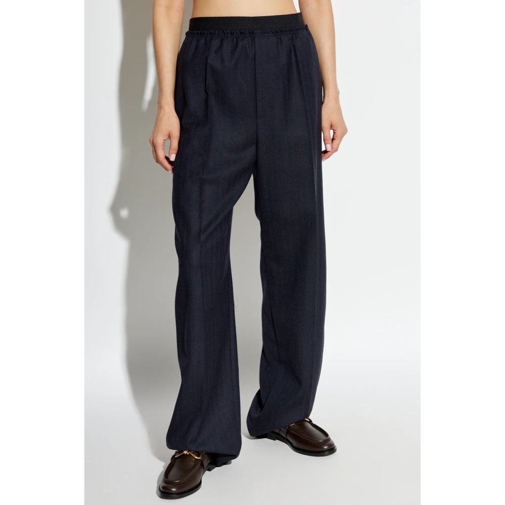 Bottega Veneta Broek met streepmotief Blue Dames