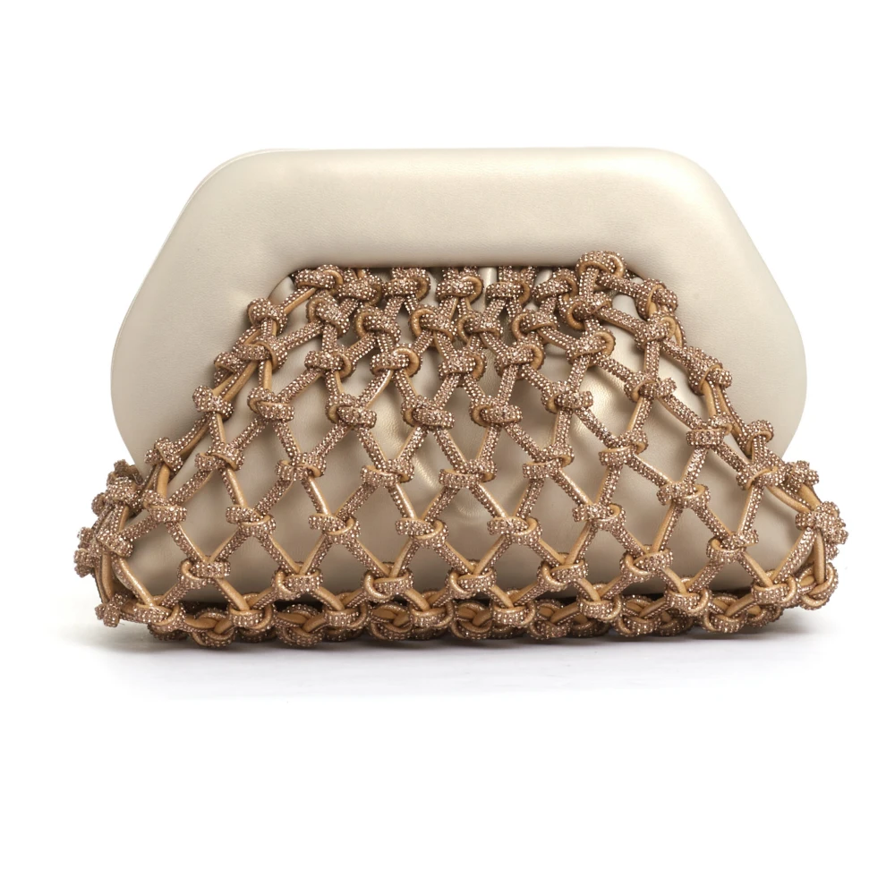 THEMOIRè Gouden Strass Clutch Beige Dames