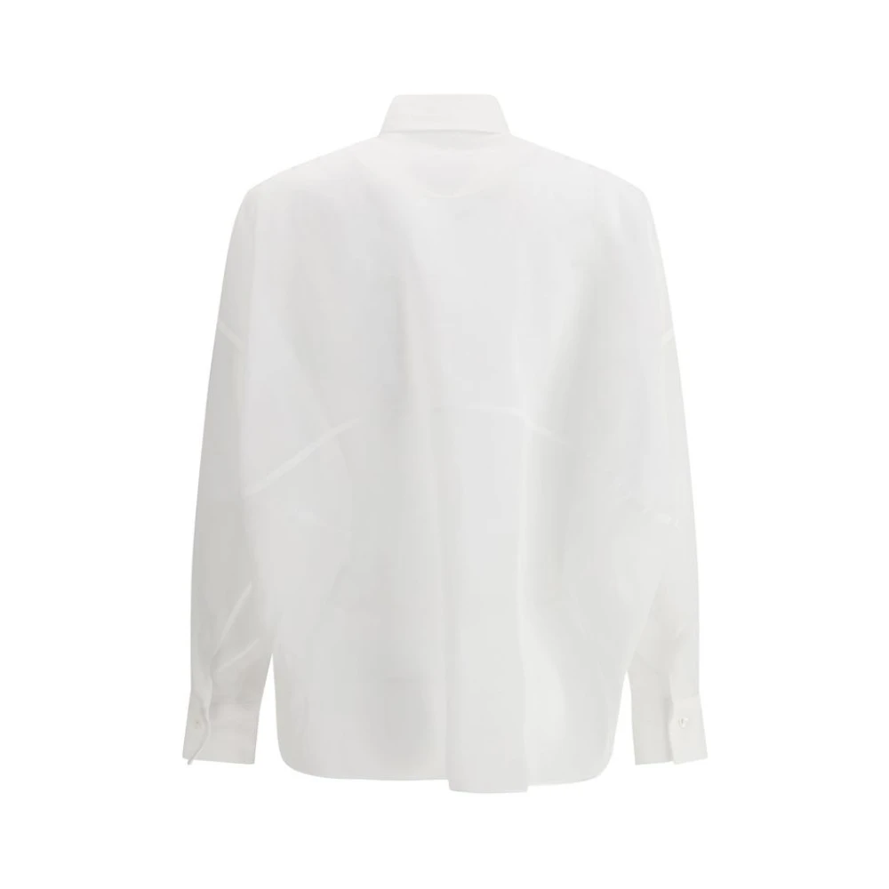 BRUNELLO CUCINELLI Doorschijnende shirt met juweeldetail White Dames