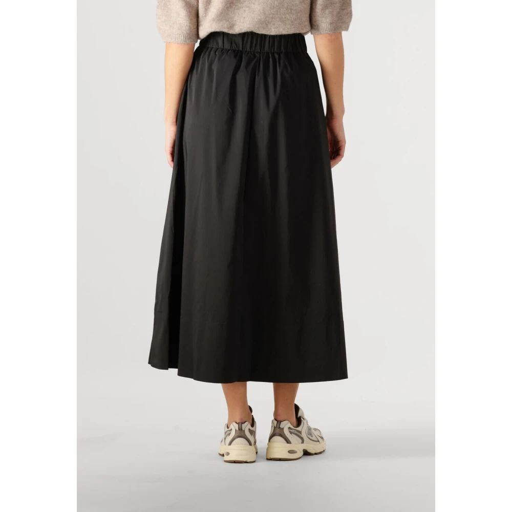 Notre-v Zwarte Maxi Rok Elegante Charme Black Dames