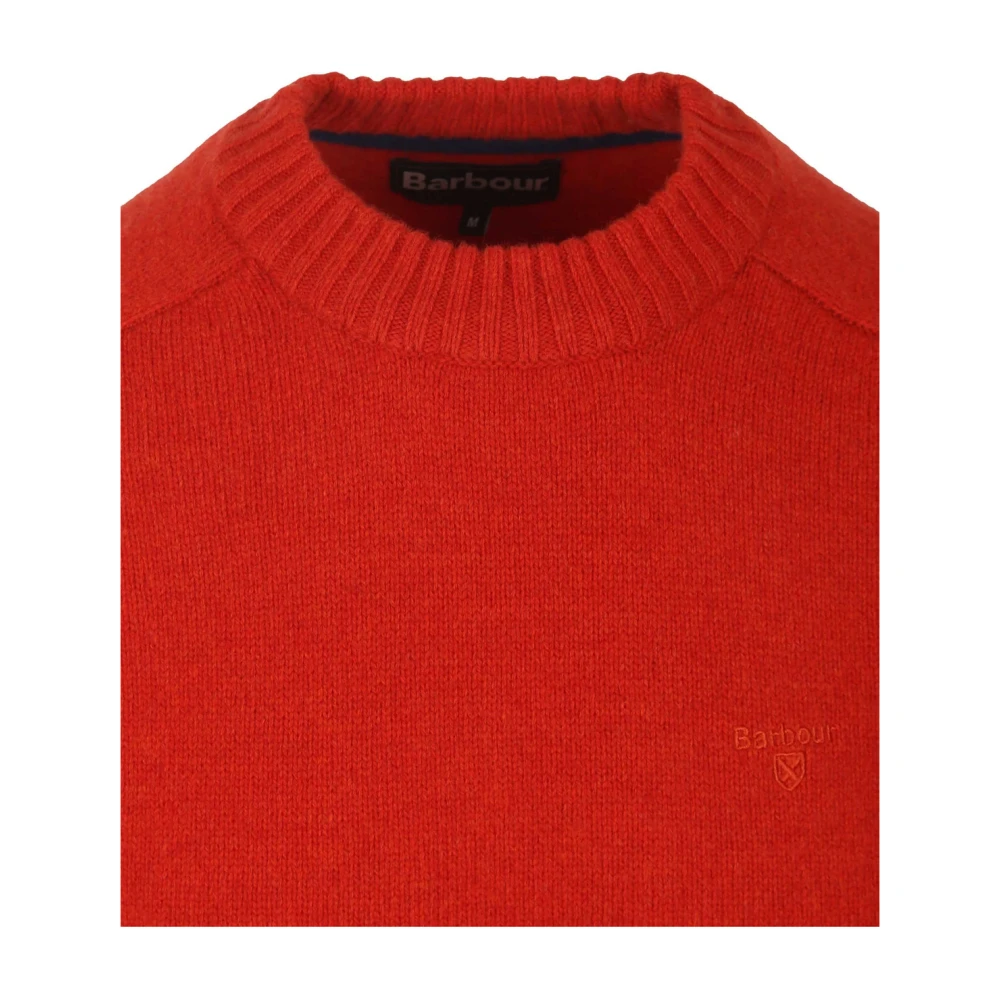 Barbour Rode Wol Crew Neck Trui Red Heren