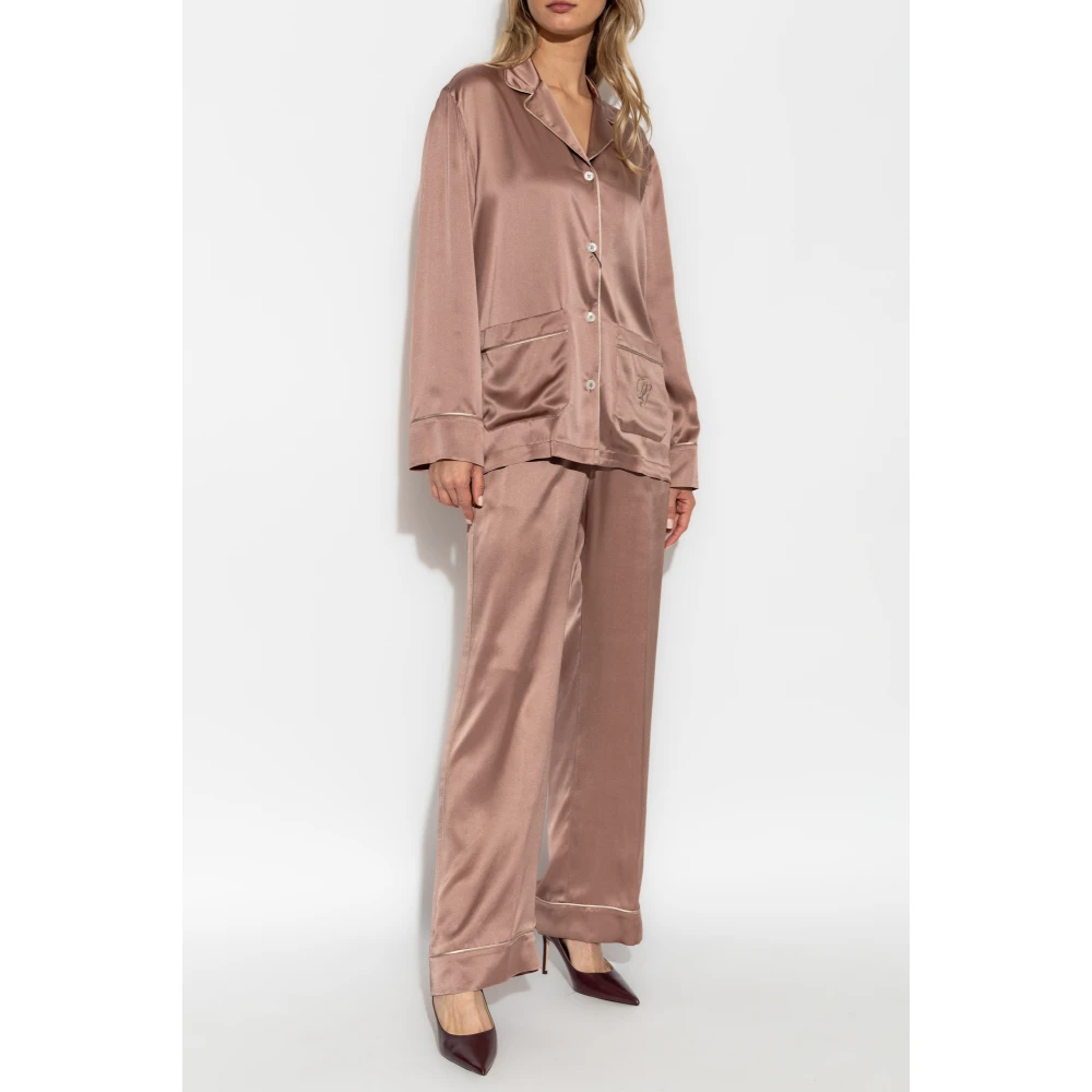 Dolce & Gabbana Zijden top van pyjama's Pink Dames