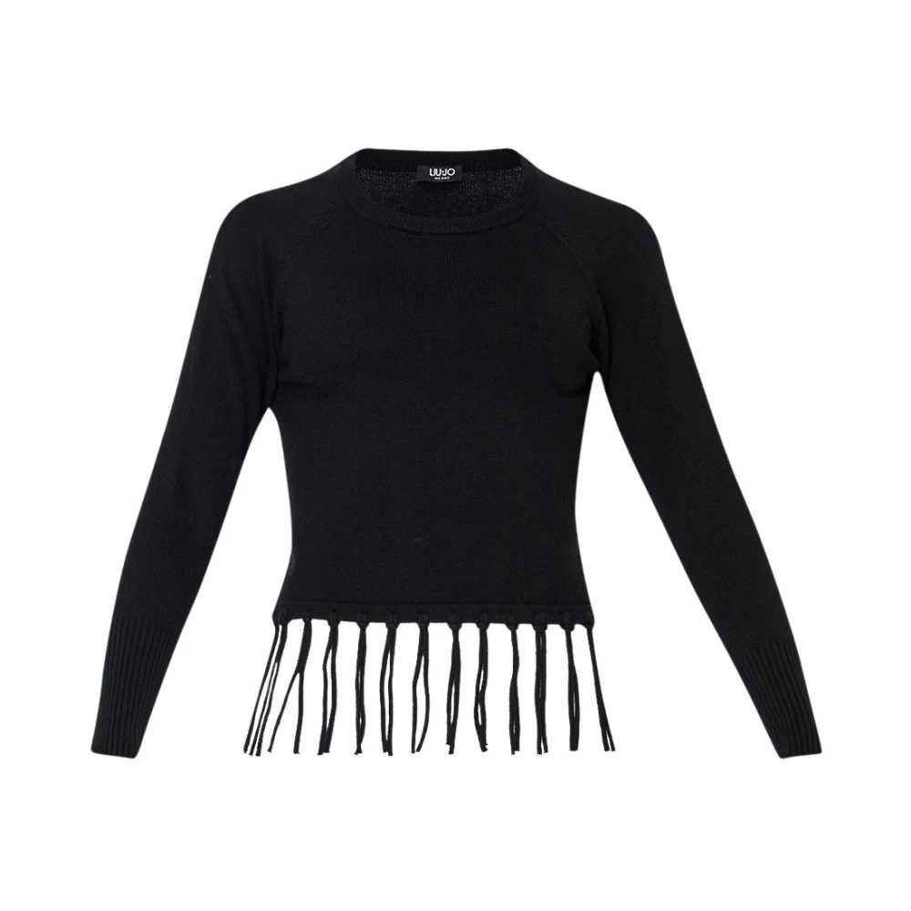 Liu Jo Women's Black Fringe Sweater