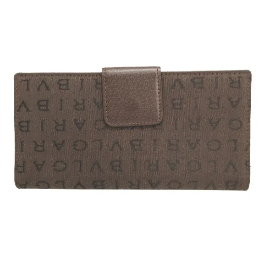 Bvlgari Vintage Pre-owned Canvas wallets Brown Dames