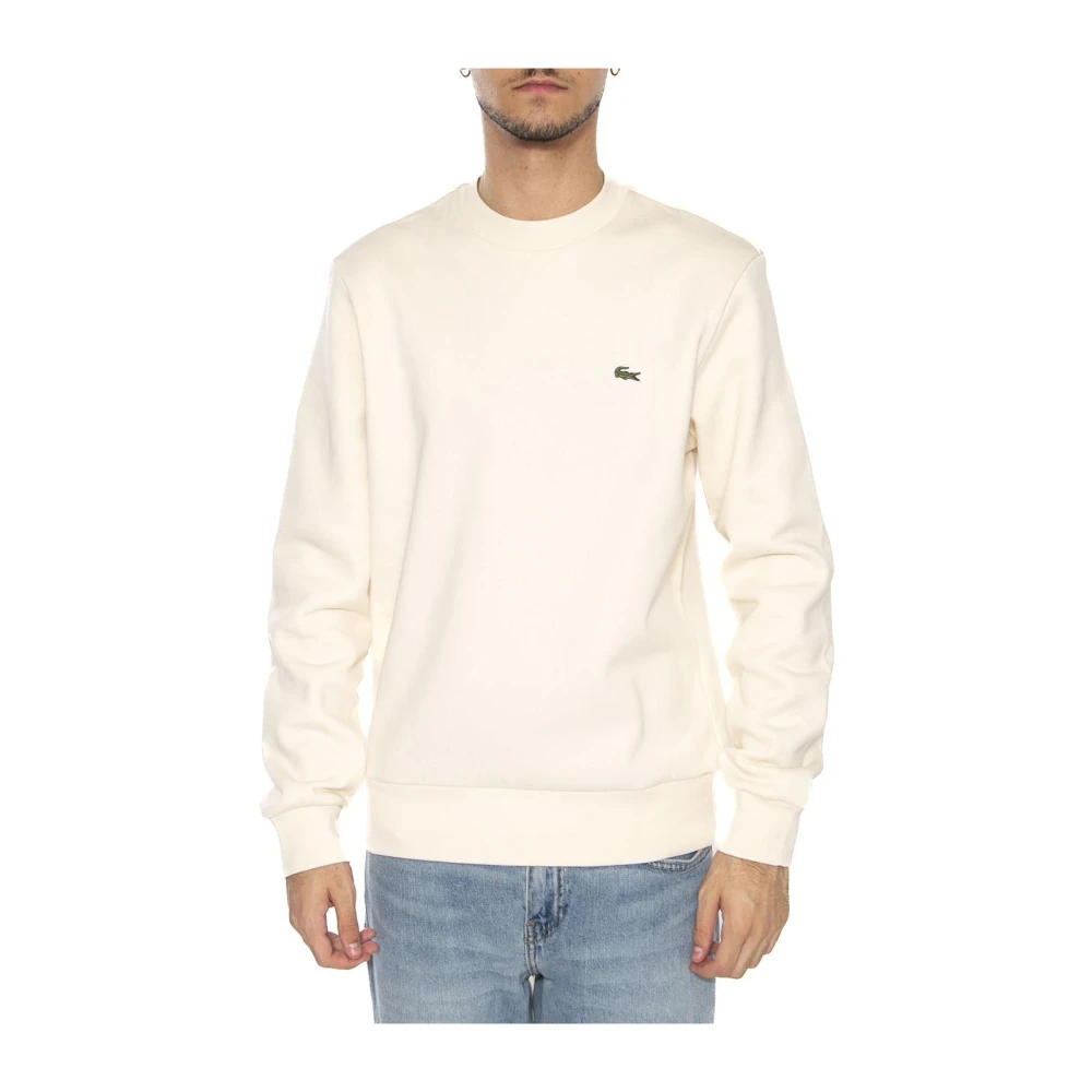 Lacoste Herr Vit Sweatshirts & Hoodies S, Fleece Crew Neck Sweatshirt