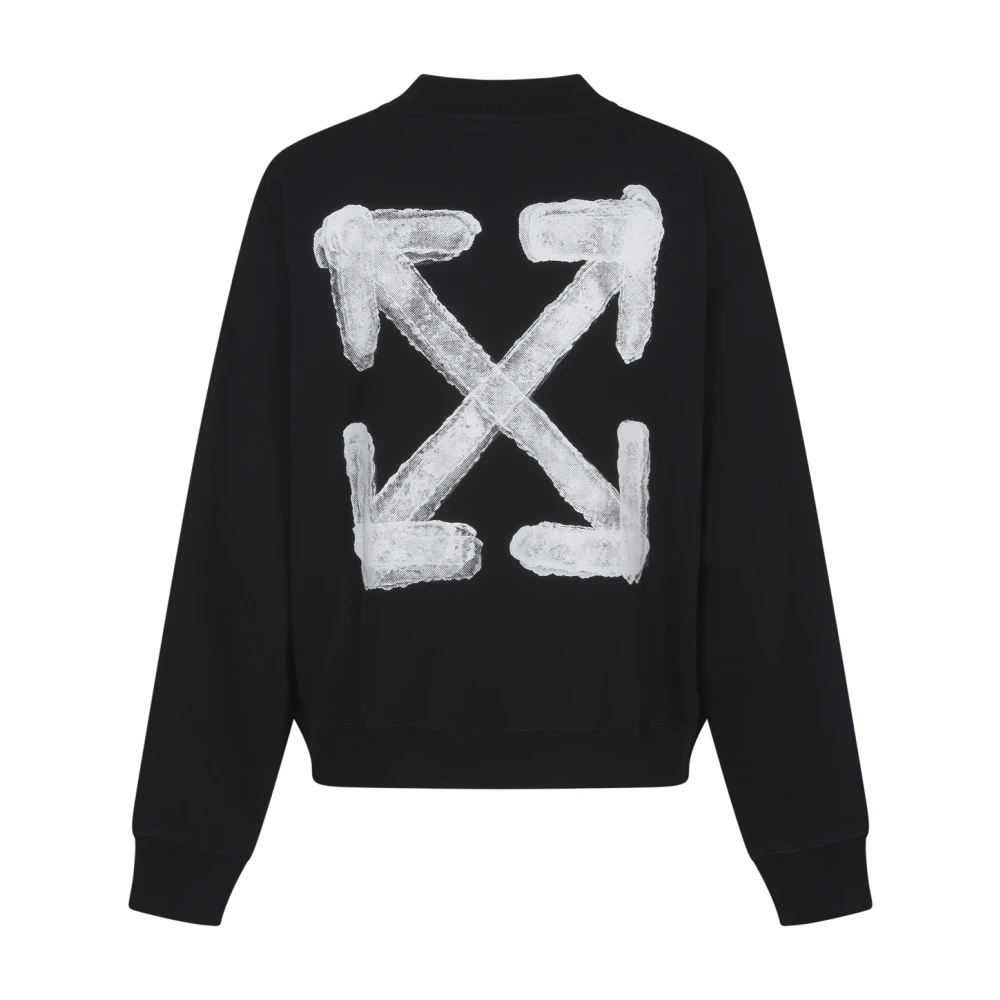 Off White Zwarte Skate Crewneck Sweaters Black Heren