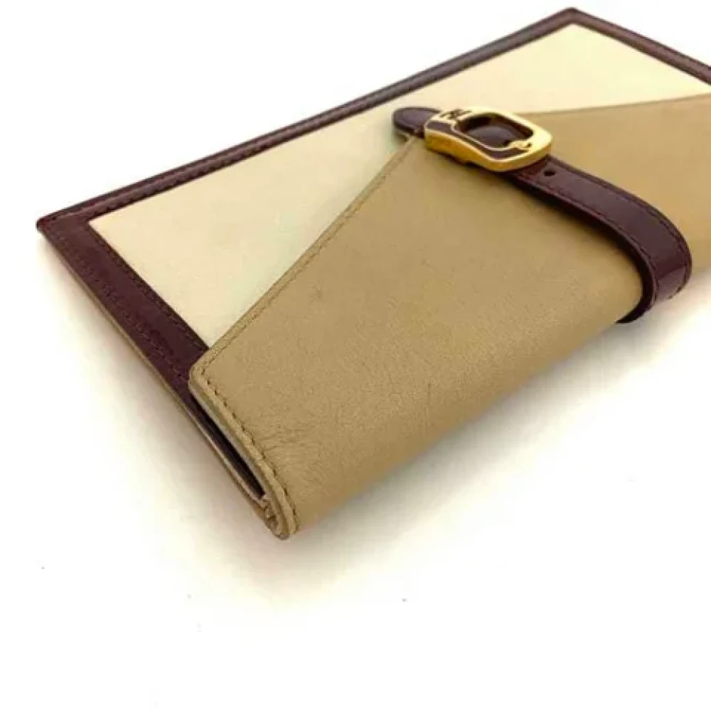 Fendi Vintage Pre-owned Leather wallets Beige Dames