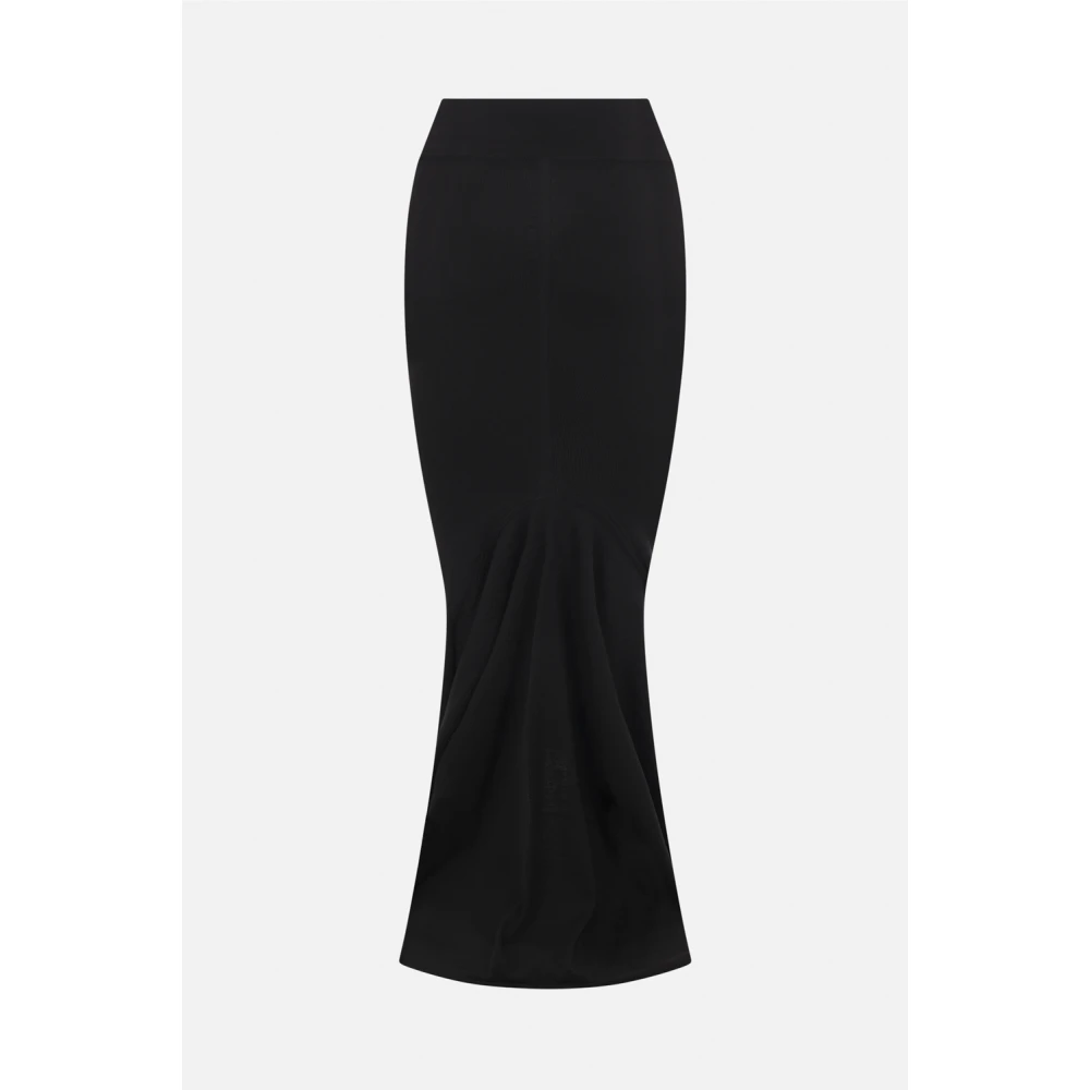 Rick Owens Zwarte Mermaid Knit Rok Black Dames