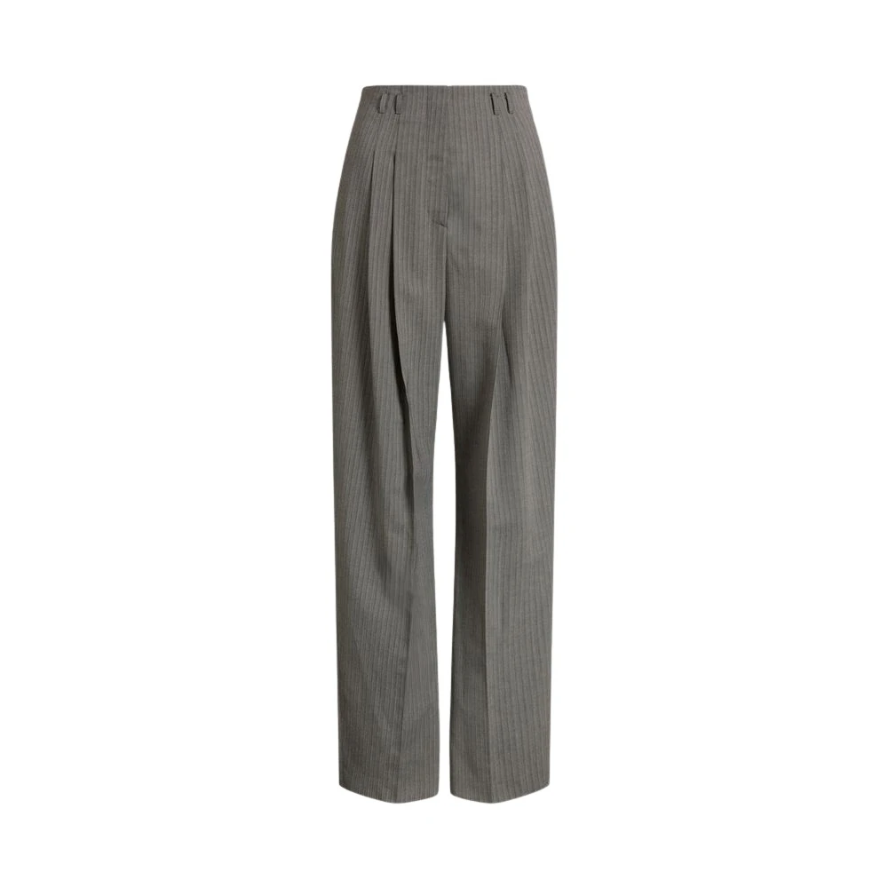 Alberta Ferretti Gray Wide Trousers, Female, S, Wide-Leg Tailored Trousers