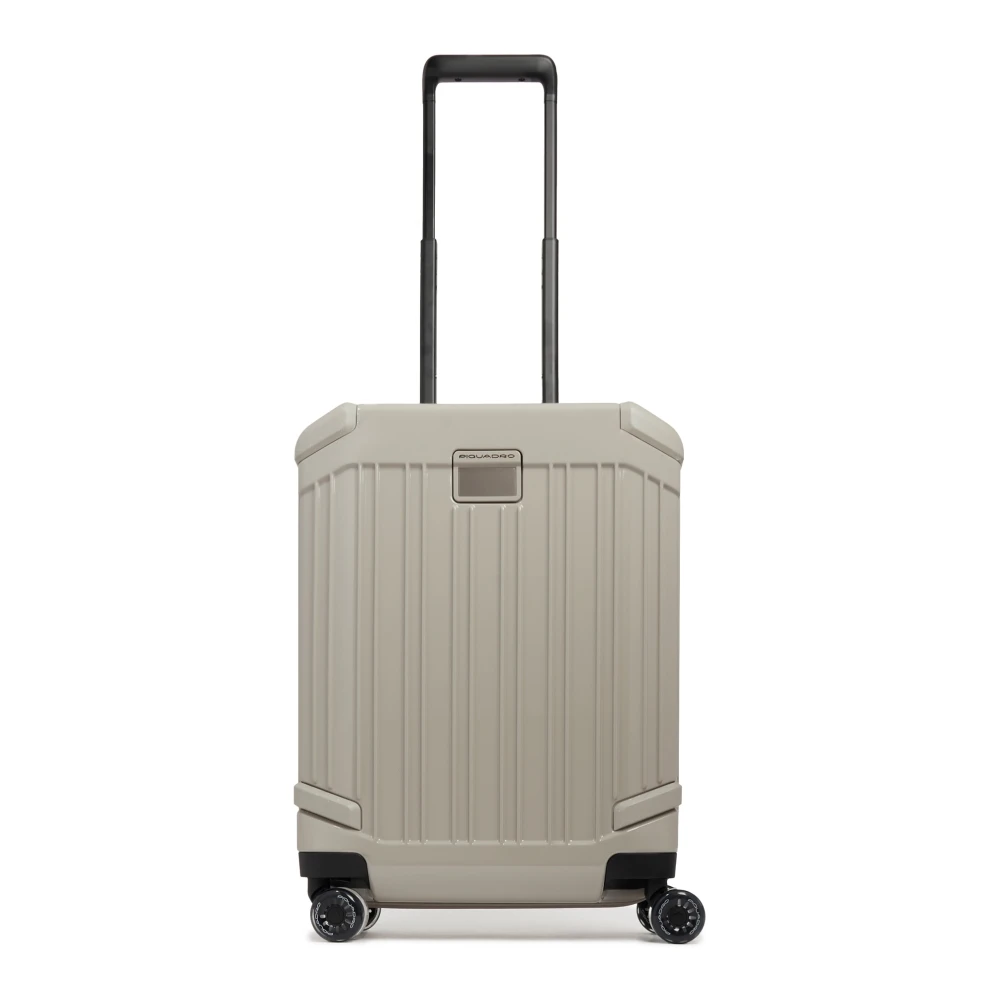Piquadro Unisex Beige Personalizable 4 Wheel Cabin Suitcase - Cabin Bags - One Size - Suitcases