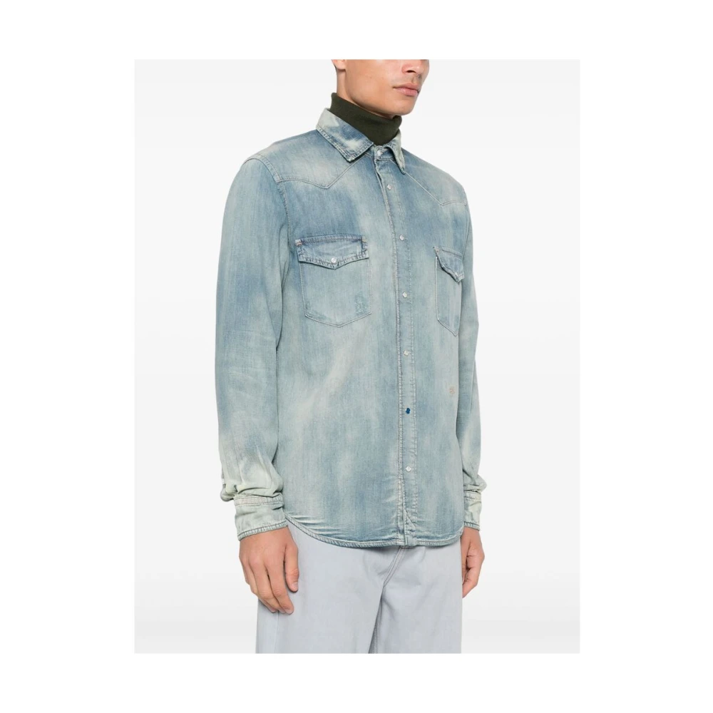 Jacob Cohën Western Style Denim Shirt Blue Heren