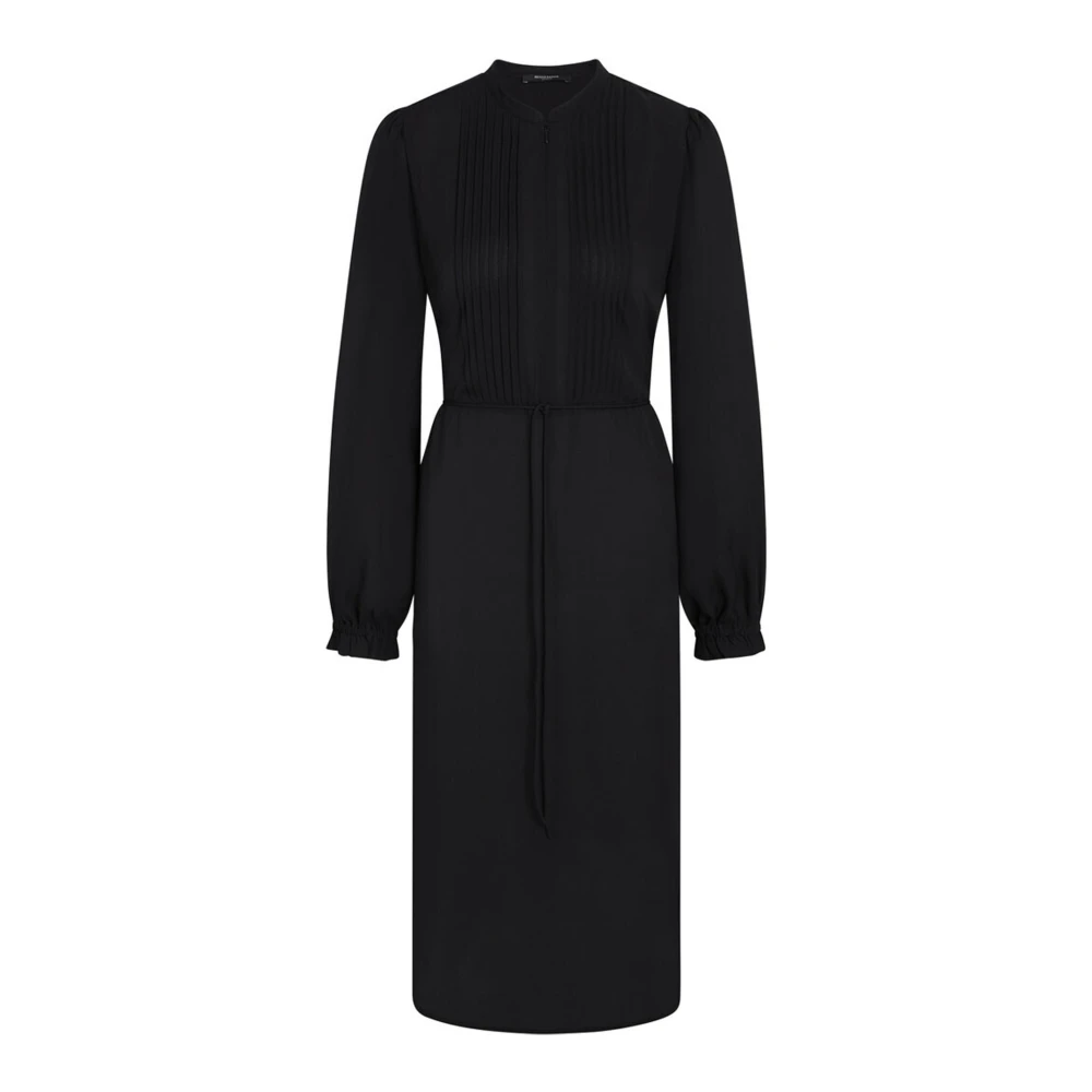 Bruuns Bazaar Elegante Zwarte Jurk met Pofmouwen Black Dames