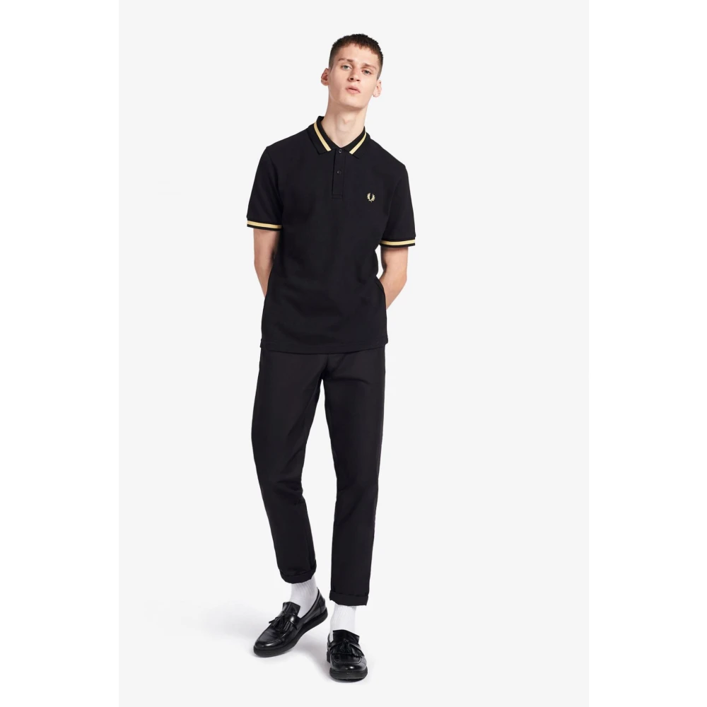 Fred Perry Originele Single Tipped Polo in Zwart Champagne Black Heren