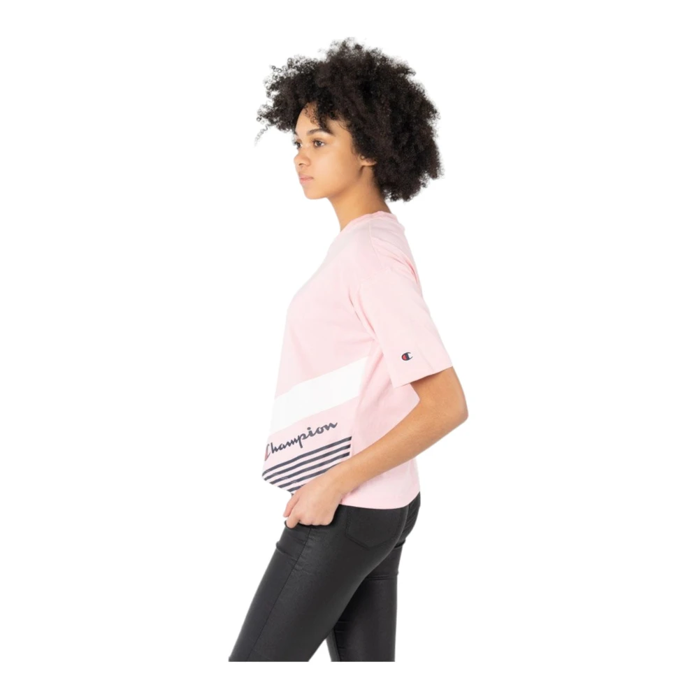 Champion Korte Mouw T-shirt Pink Dames