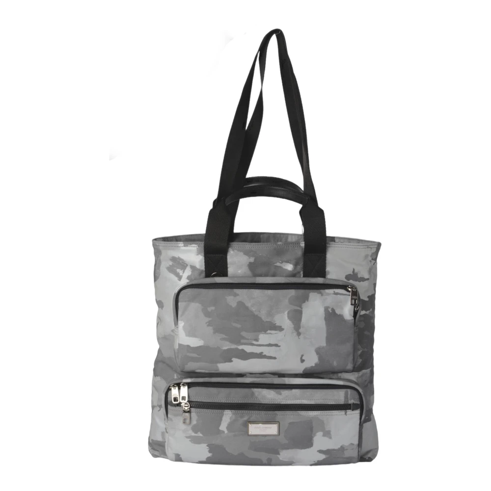 Dolce & Gabbana Heren Camouflage Grote Stoffen Tas Gray Heren
