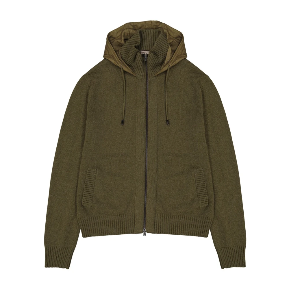 Herno Men's Green Cashmere Zipped Jumper - Cashmere Knitwear - L - Knitwear