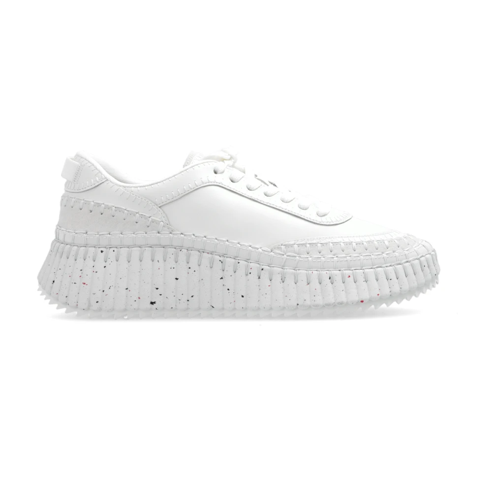 Chloé Women's White Sneakers, 7 Uk, Nama Platform Trainers