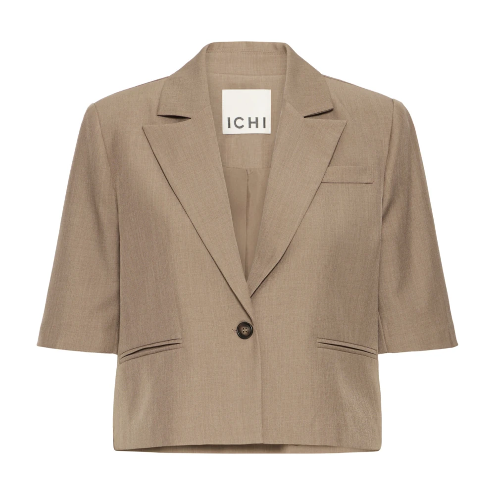 Ichi Beige Cropped Blazer Caribou Style - Female - Blazers - M - Jackets
