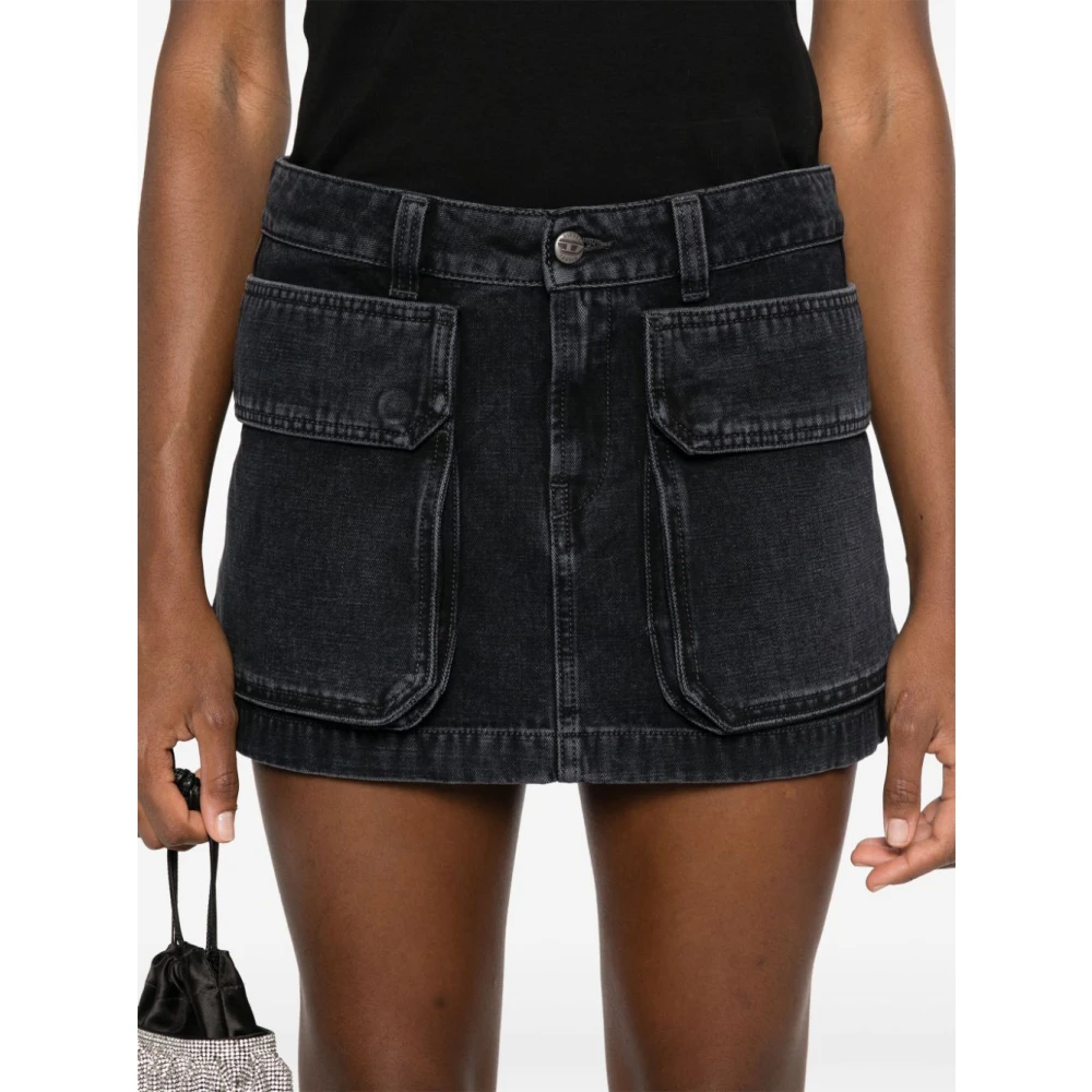 Diesel Zwarte Rok met Zakken Black Dames