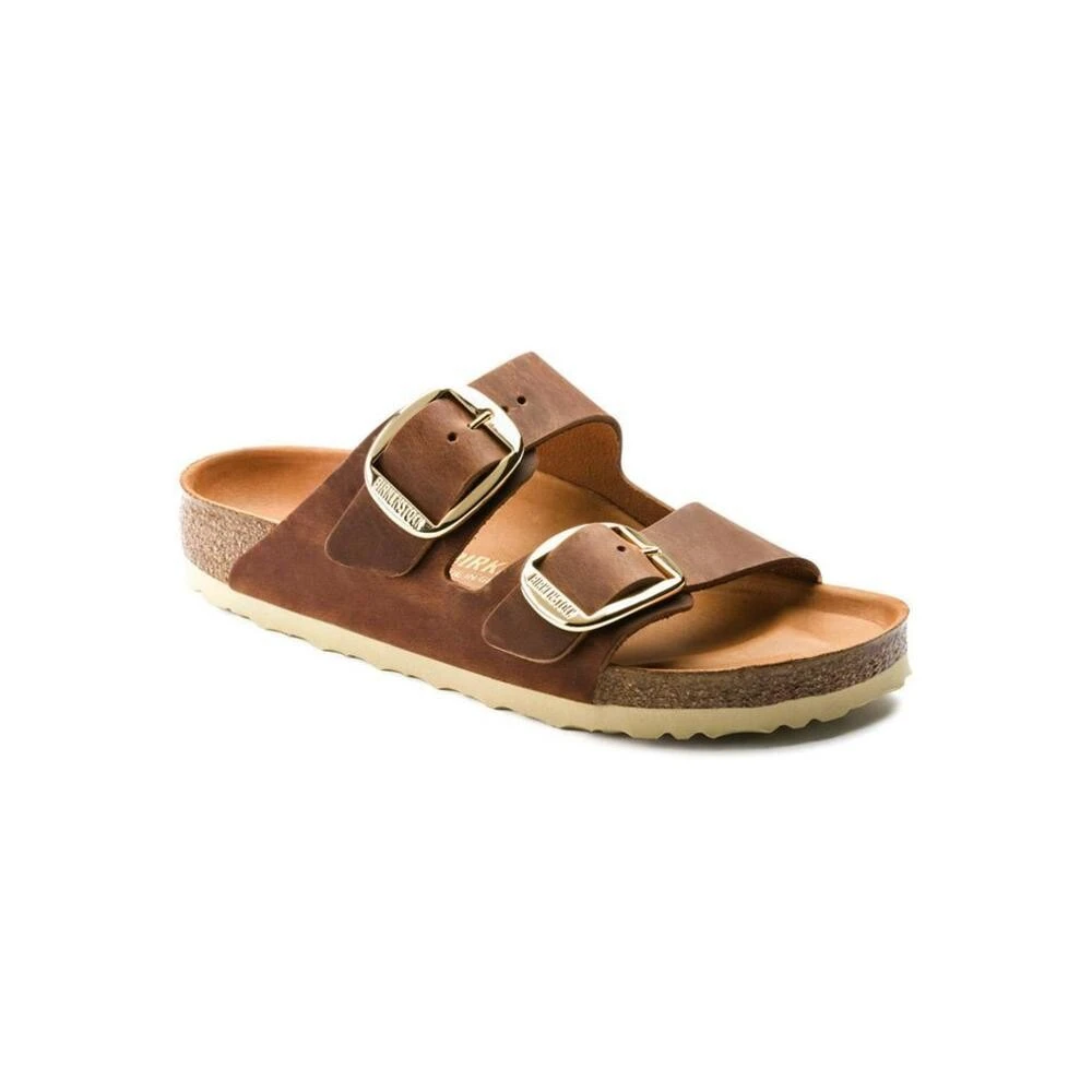 Birkenstock Women's Brown Sliders, 3 Uk, Sandals Arizona Big Buckle Oiled Leather Regular