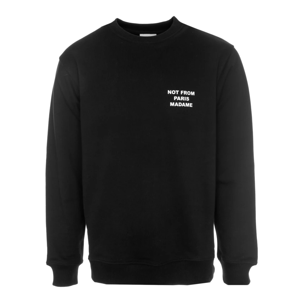 Drole de Monsieur Sweatshirt met Statement Print Losse Pasvorm Black Heren