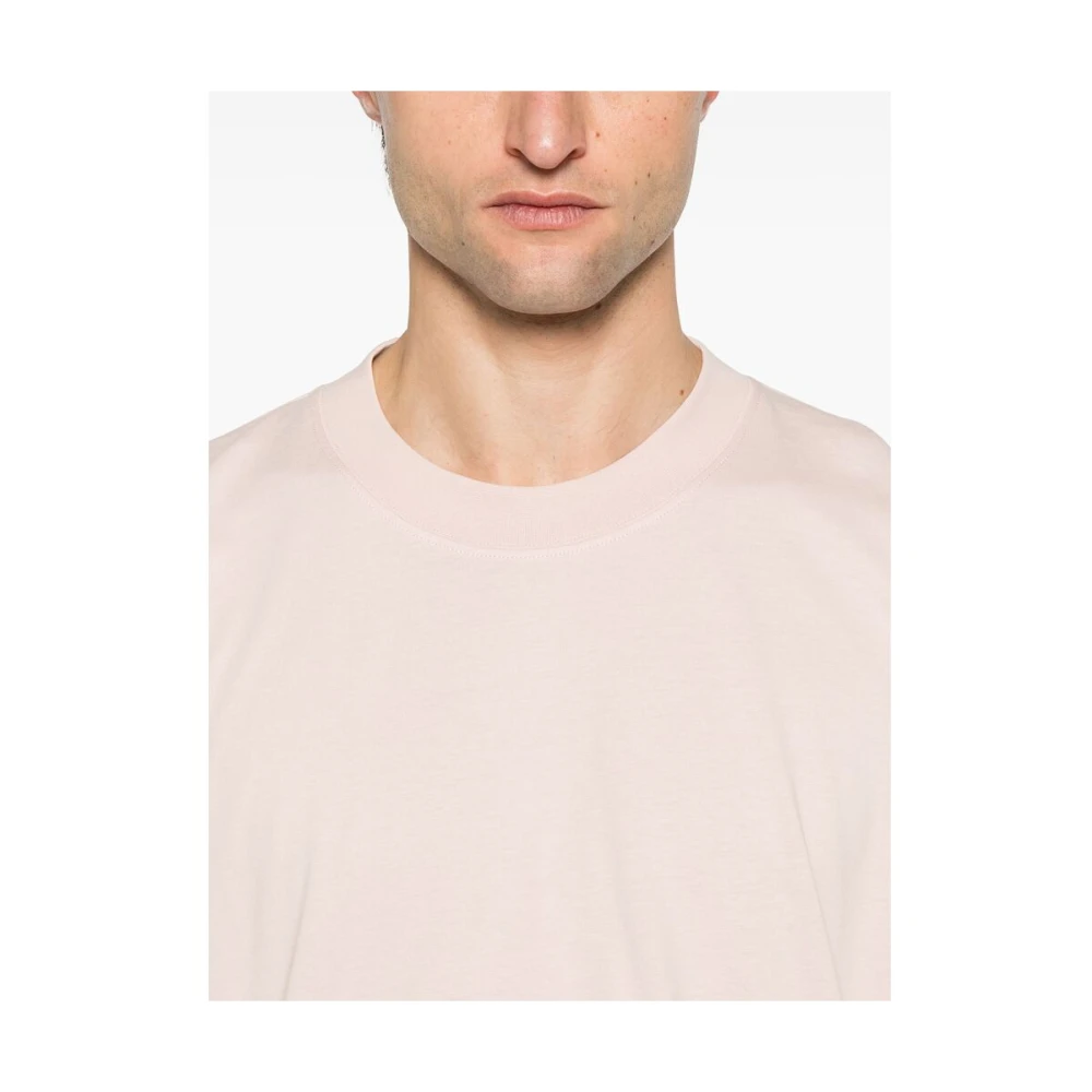 Studio Nicholson Lichtroze Crew Neck T-shirt Pink Heren