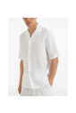 white-button-fastening-short-sleeve-shirt