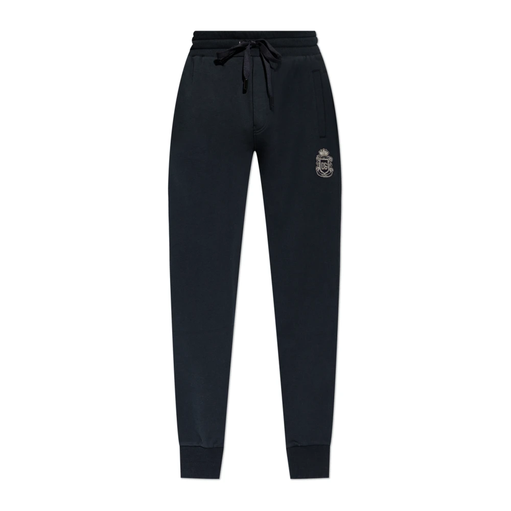 Dolce & Gabbana Men's Blue Sweatpants, 2XL, Joggers With Logo