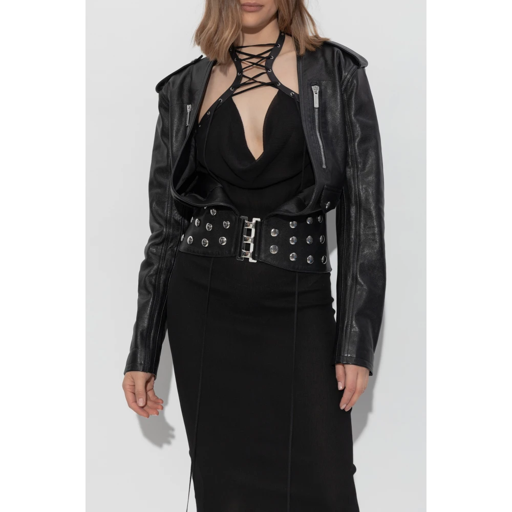 Dsquared2 Leren jas Black Dames