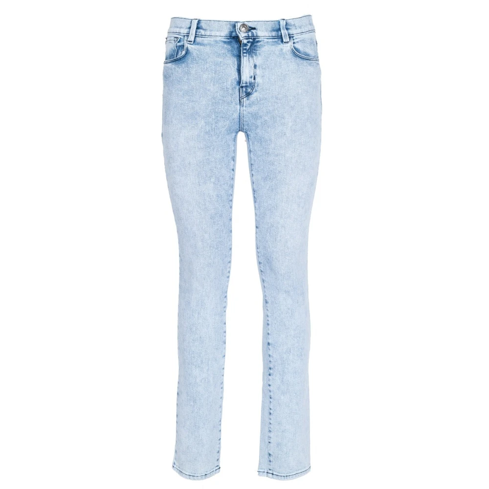 Twinset Push Up Jeans med Fem Fickor Blue, Dam