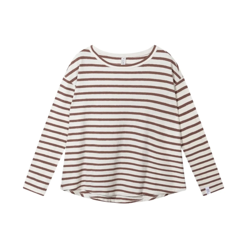 10Days Women's Striped Linen Long Sleeve T-Shirt
