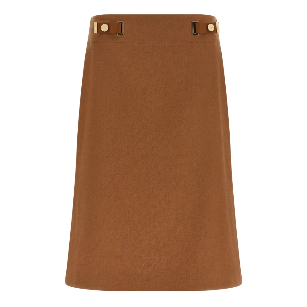 Fendi Flared Midi Skirt - Female - Midi Skirts - Brown - Xs - Skirts