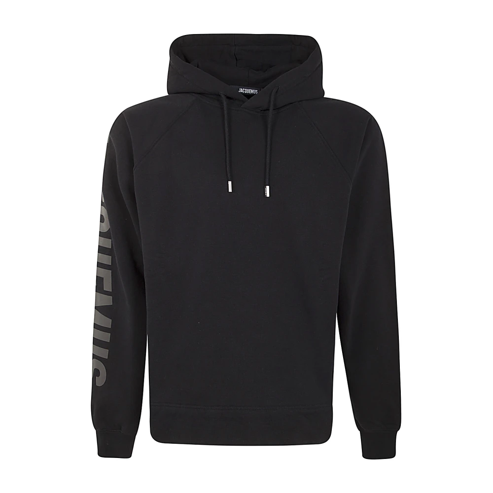 Jacquemus Zwarte hoodie met typografisch ontwerp Black Heren