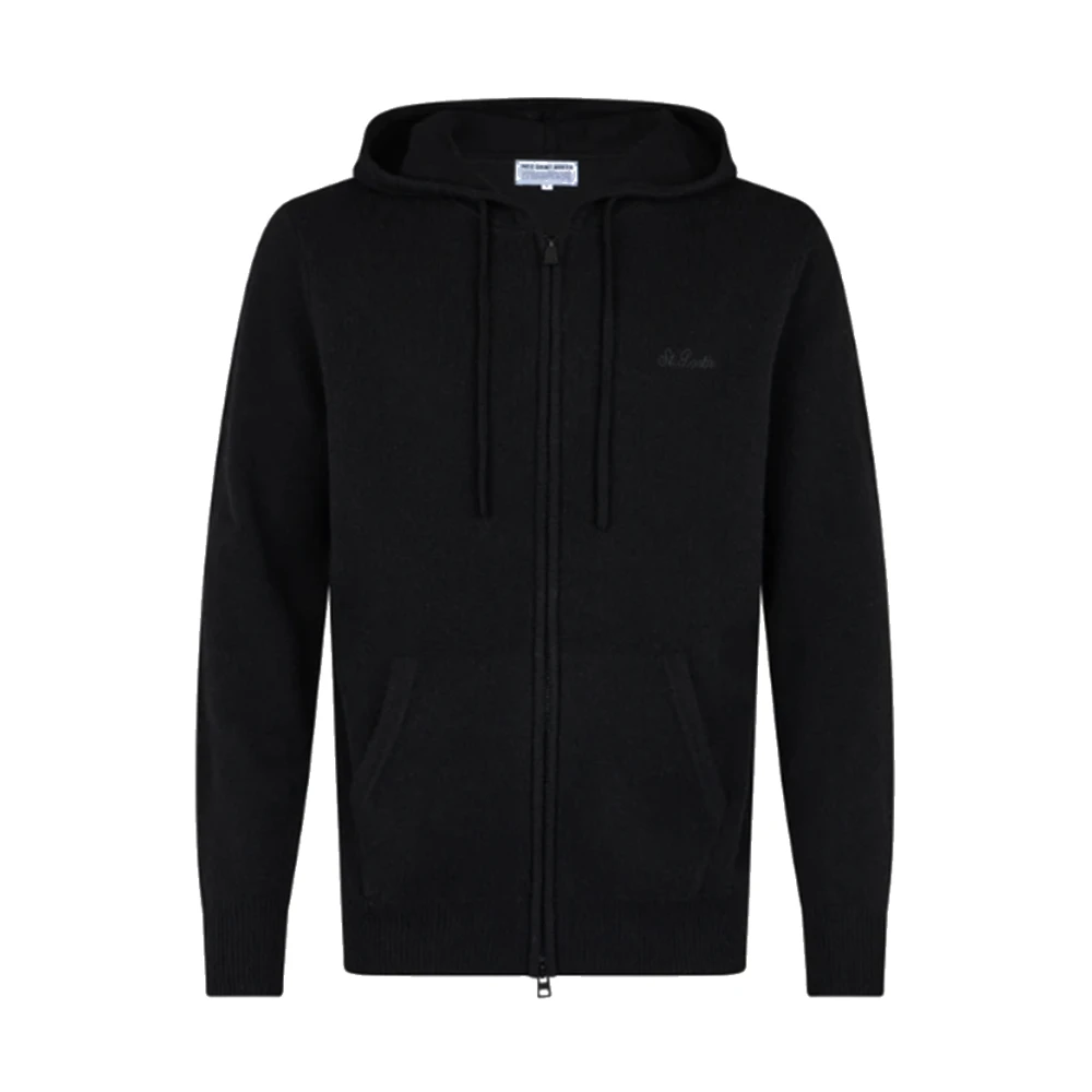 MC2 Saint Barth Zwarte Lamswollen Hoodie Black Heren