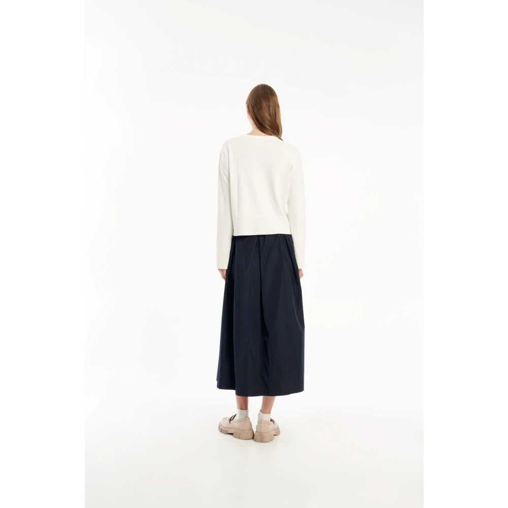 Vicario Cinque Elegante Maxi Rok met Zakken Blue Dames