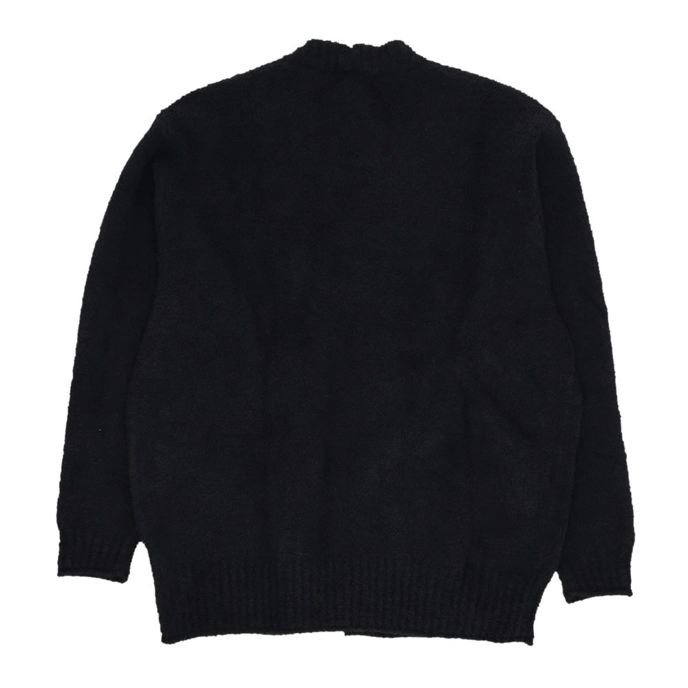 Nike Zwarte Boucle Oversized Cardigan met Swoosh Black Dames