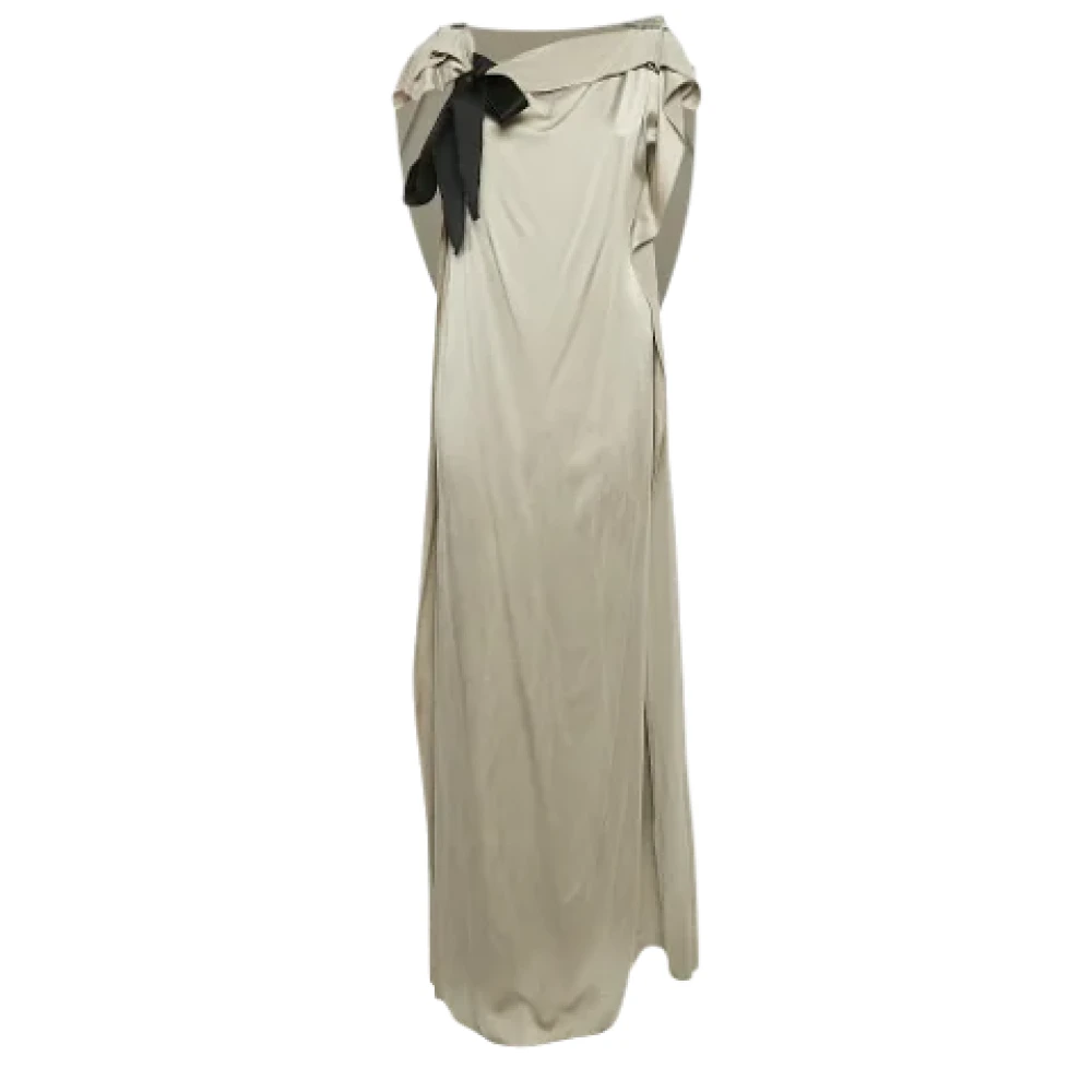 Carolina Herrera Pre-owned Satin dresses Gray Dames