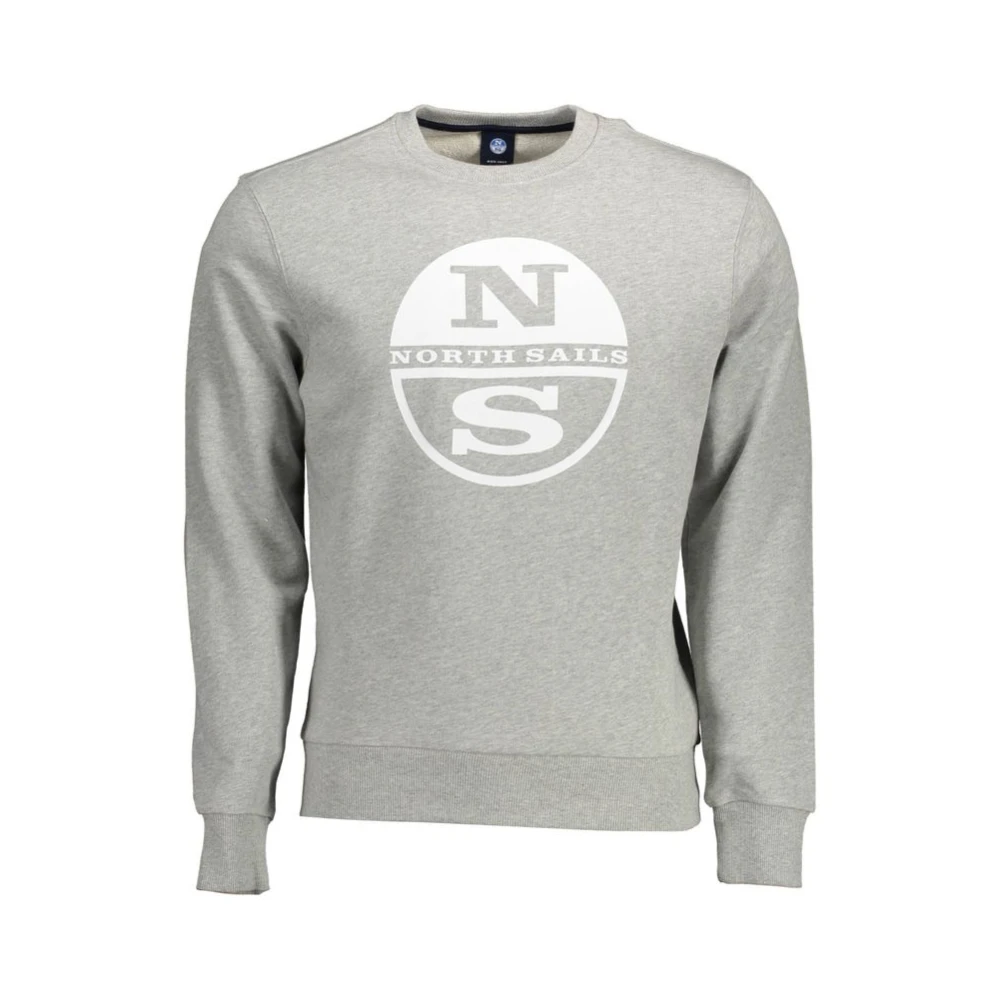 North Sails Men's Gray Sweatshirts, 2XL, Cotton Jumper