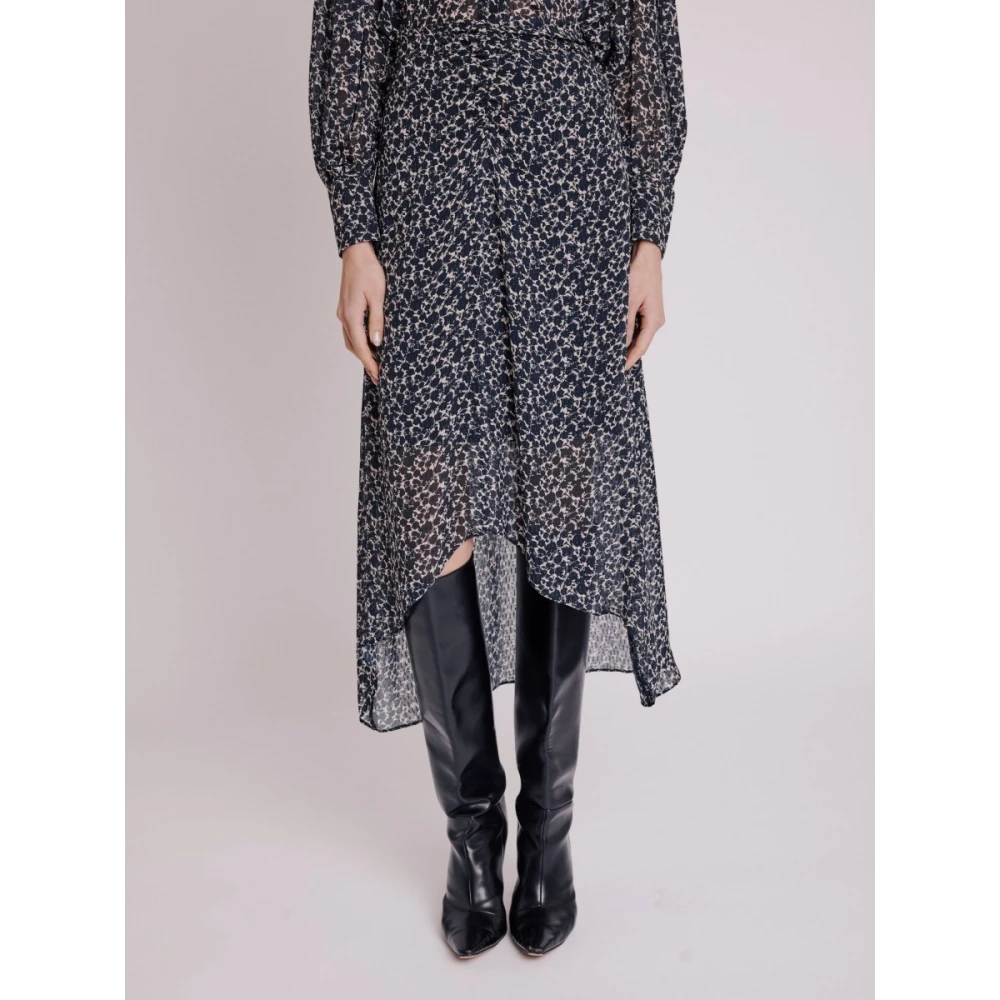 Berenice Rok Jomy | Bedrukte asymmetrische lange rok Gray Dames