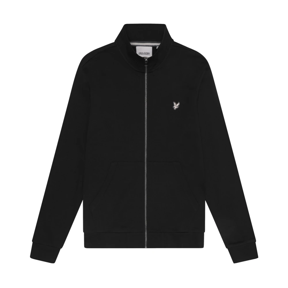 Lyle & Scott Mid Layers Diagonal Weave French Terry Zip Through Black, Herr