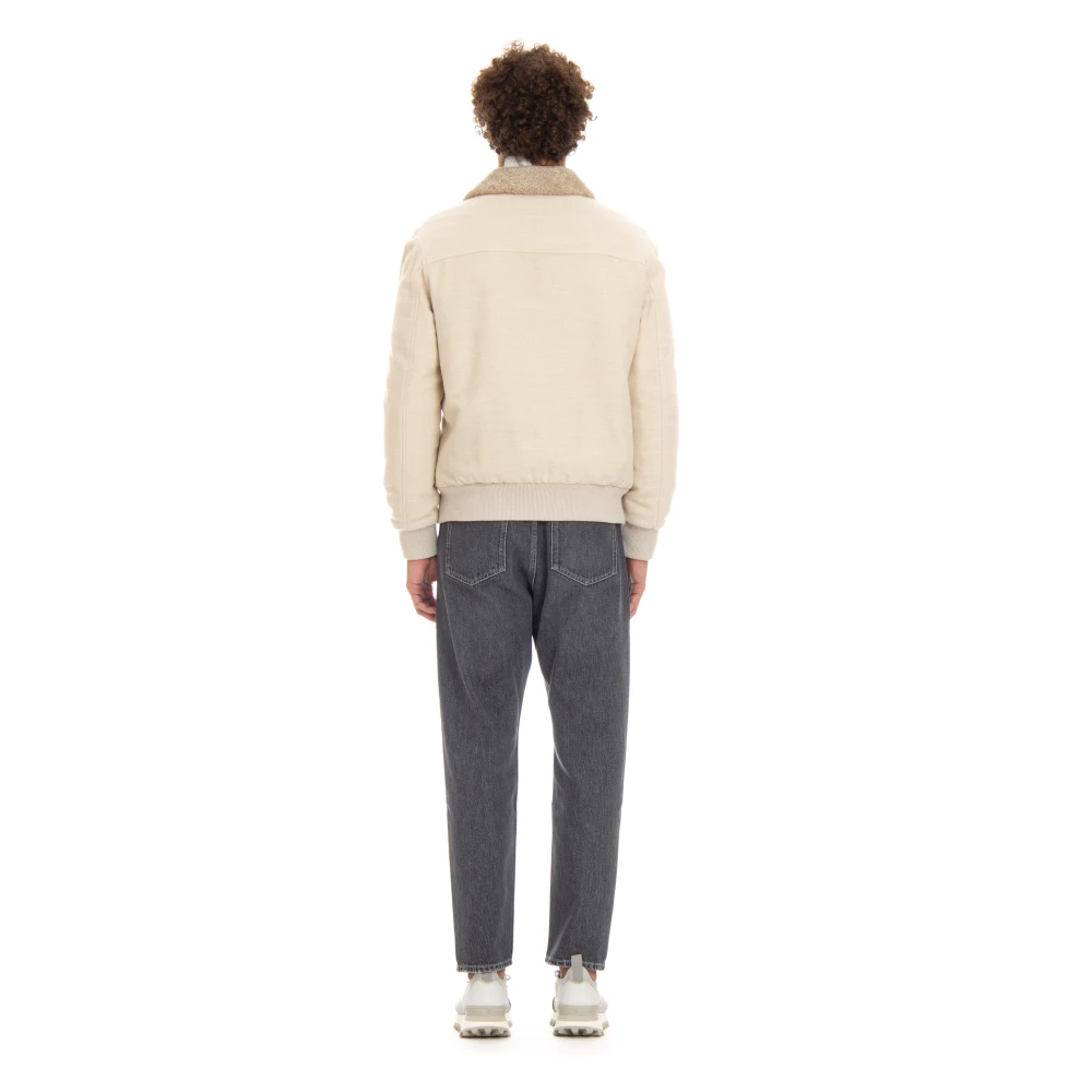 Eleventy Zachte Touch Dubbele Rits Jas Beige Heren
