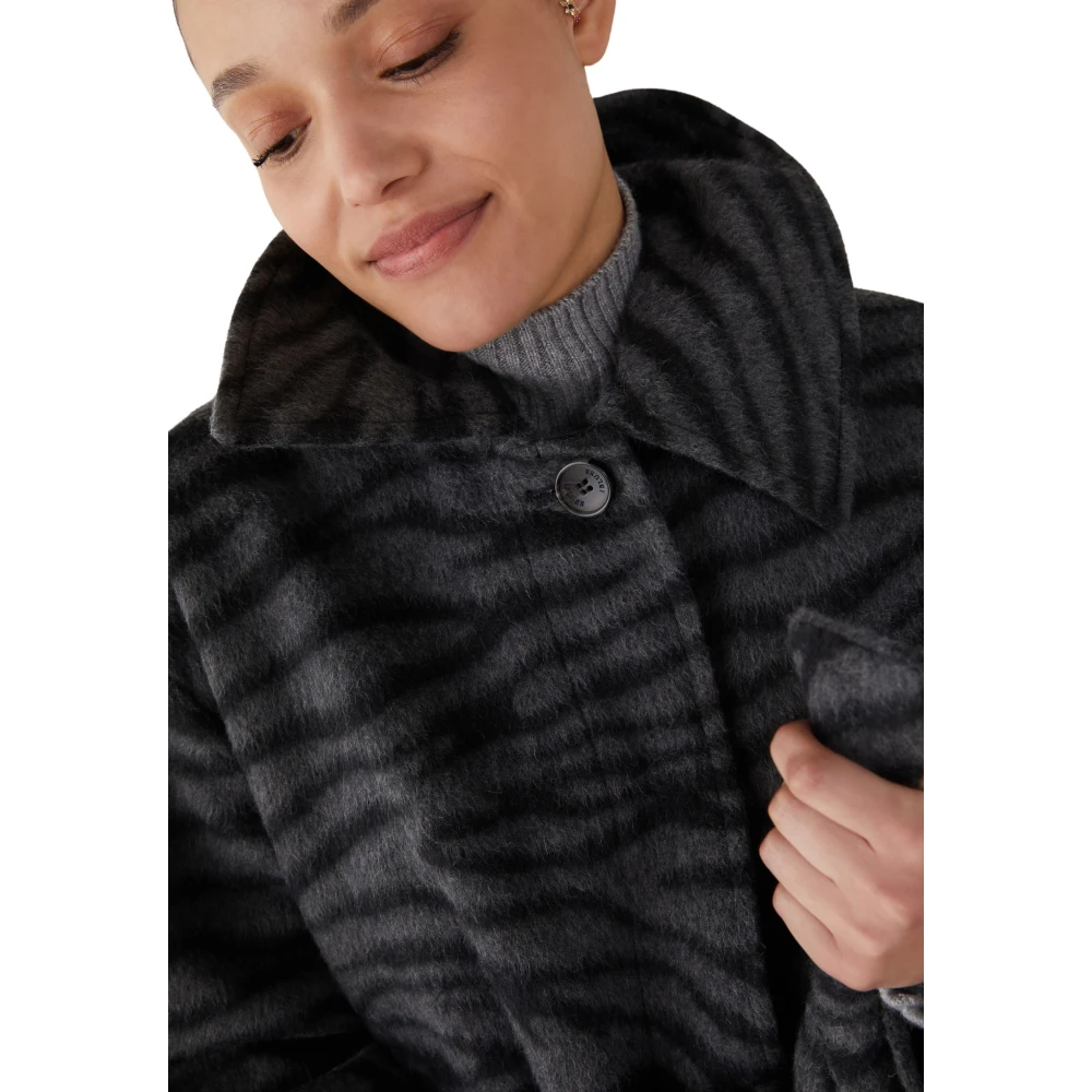 Iblues Dierenprintjas met geometrische snit Black Dames