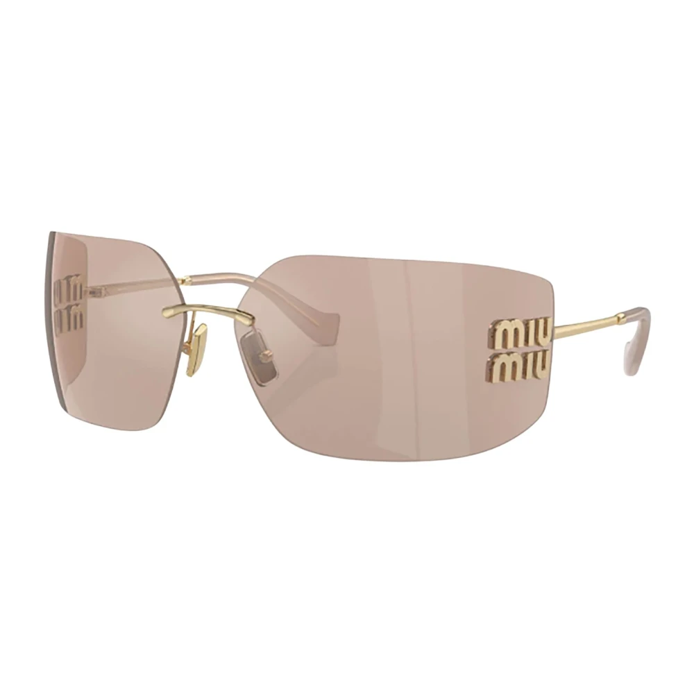 Miu Miu Women's Rimless Pale Gold Pink Mirror MU54YS Sunglasses - Image 9