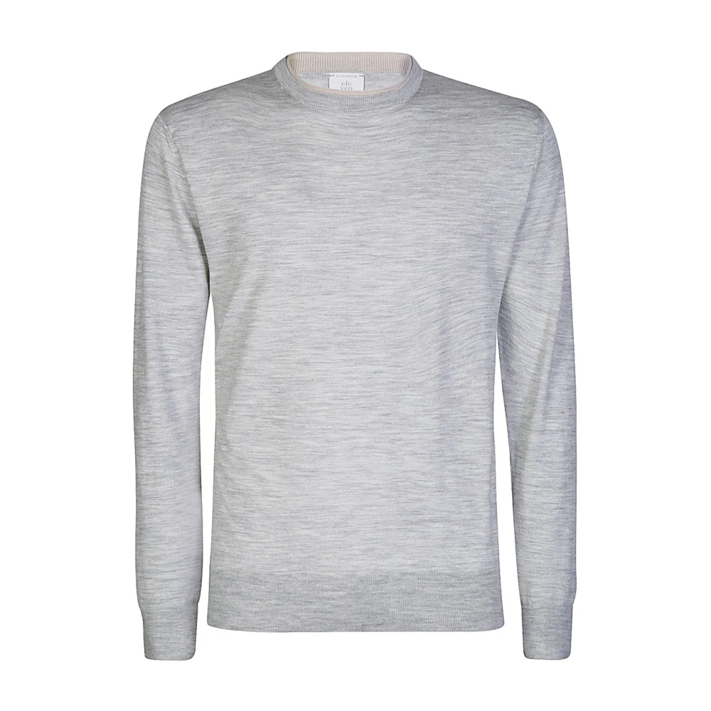 Eleventy Merino Zijden Ronde Hals Sweater Gray Heren