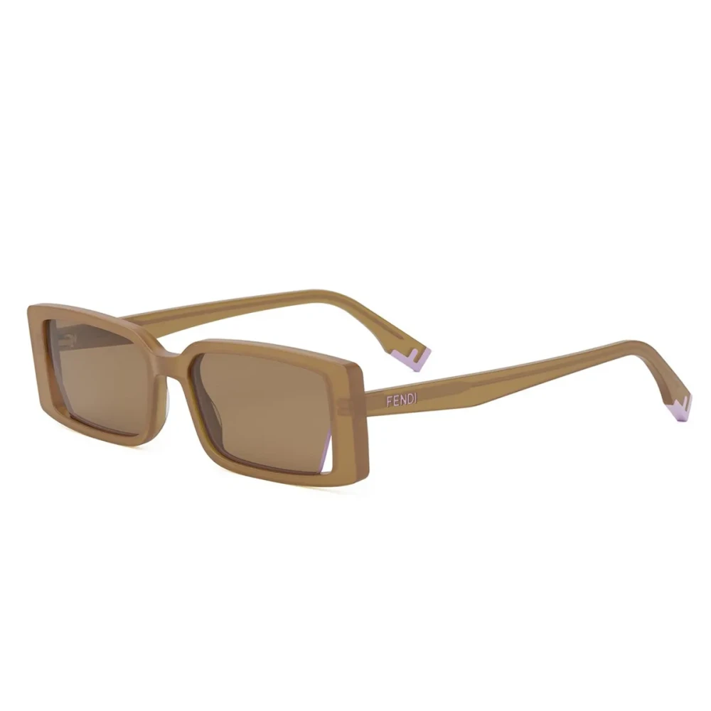 Fendi Unisex Orange Sunglasses, 53 Mm, Diagonal Cut Rectangular Sunglasses