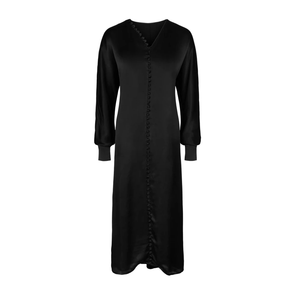 Envelope 1976 Black Midi Dresses, Female, M, Maxi Dress With Button Details